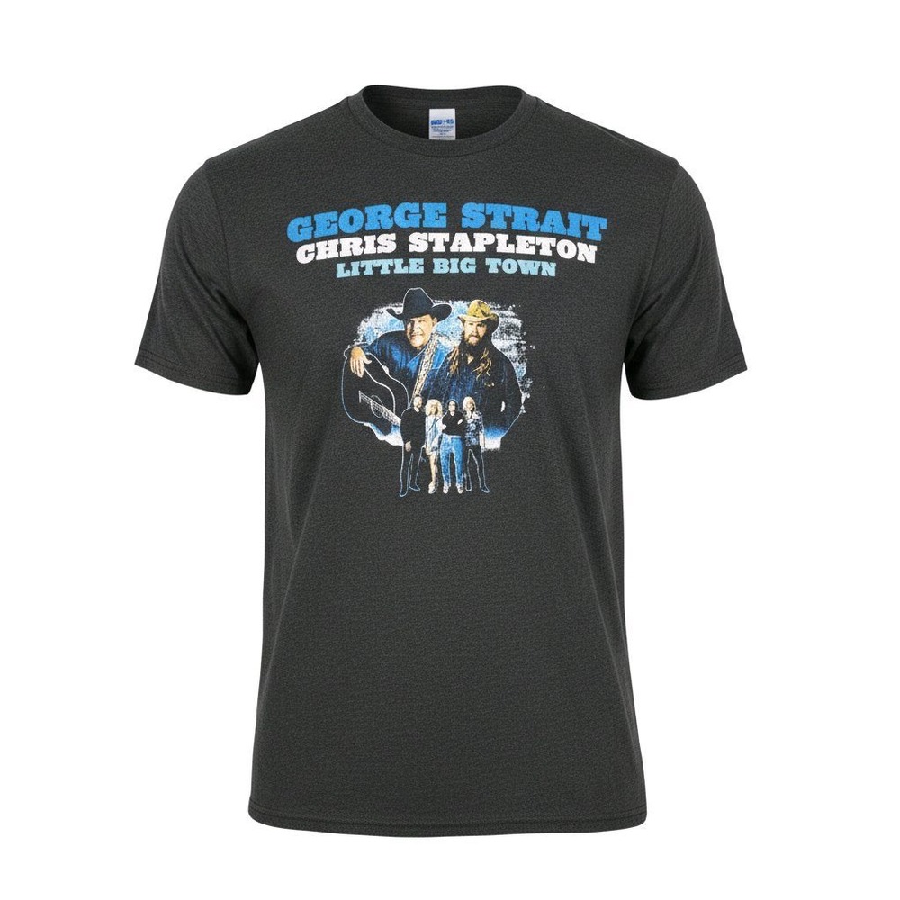 George Strait‎ Chris Stapleton Little Big Town Concert Tour T Shirt Black Large